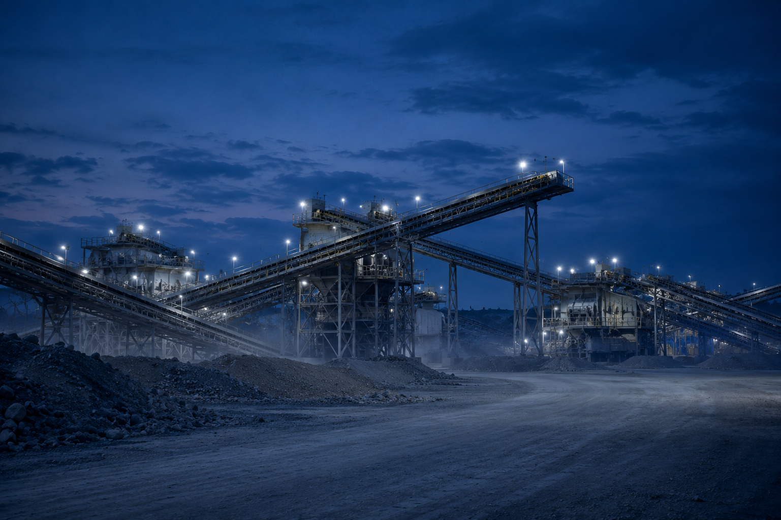 Heavy plant at work in a surface mining operation