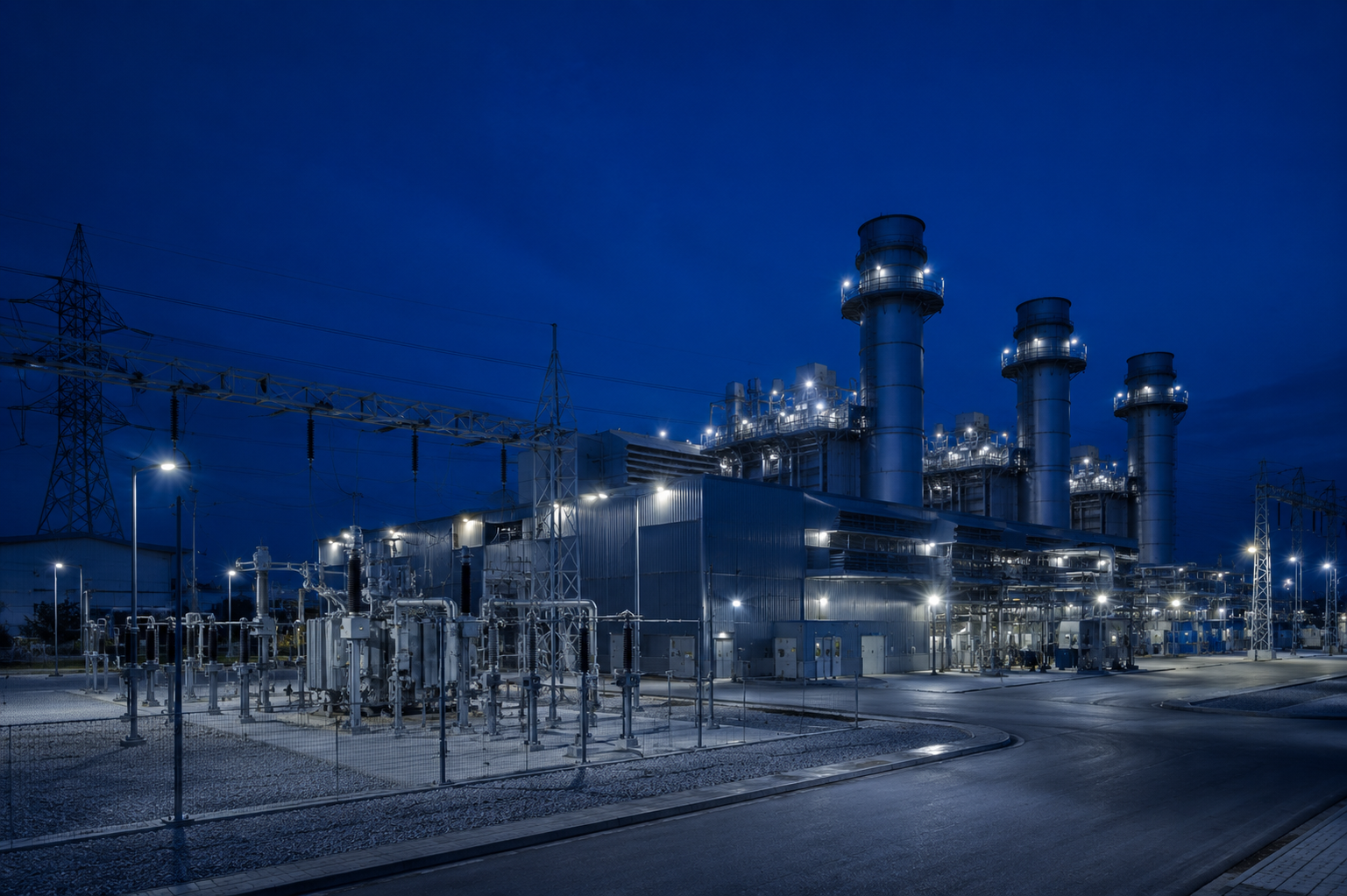 A power generation facility supplying industrial demand